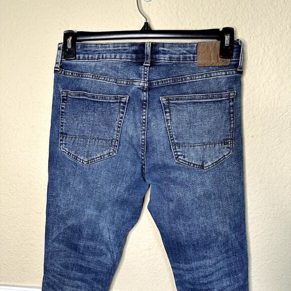 Aeropostale Jeans Men Size 30/30 Super Skinny Stretch Blue Ripped Distressed - Picture 5 of 7